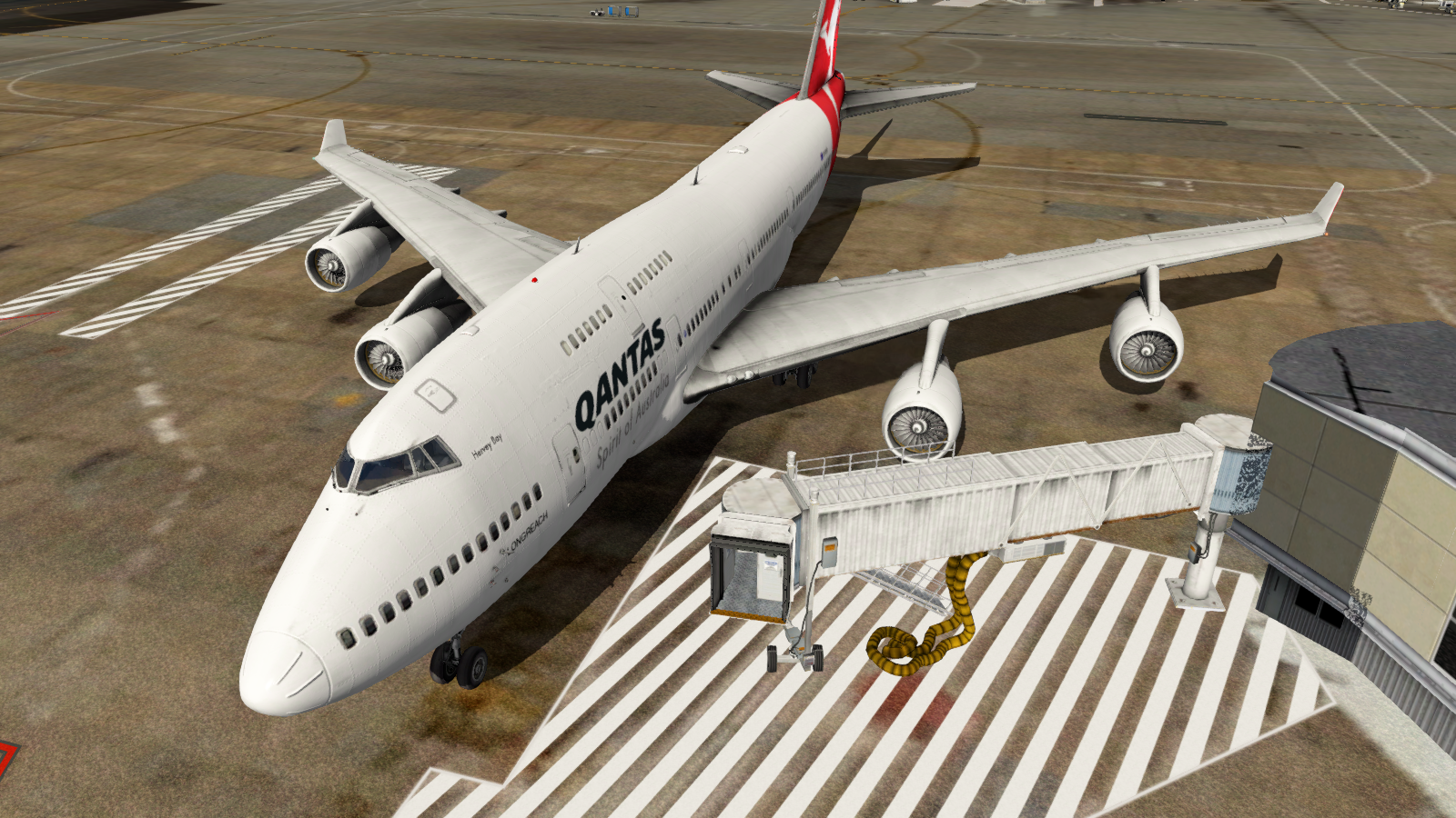 747 400 qantas at gate 2