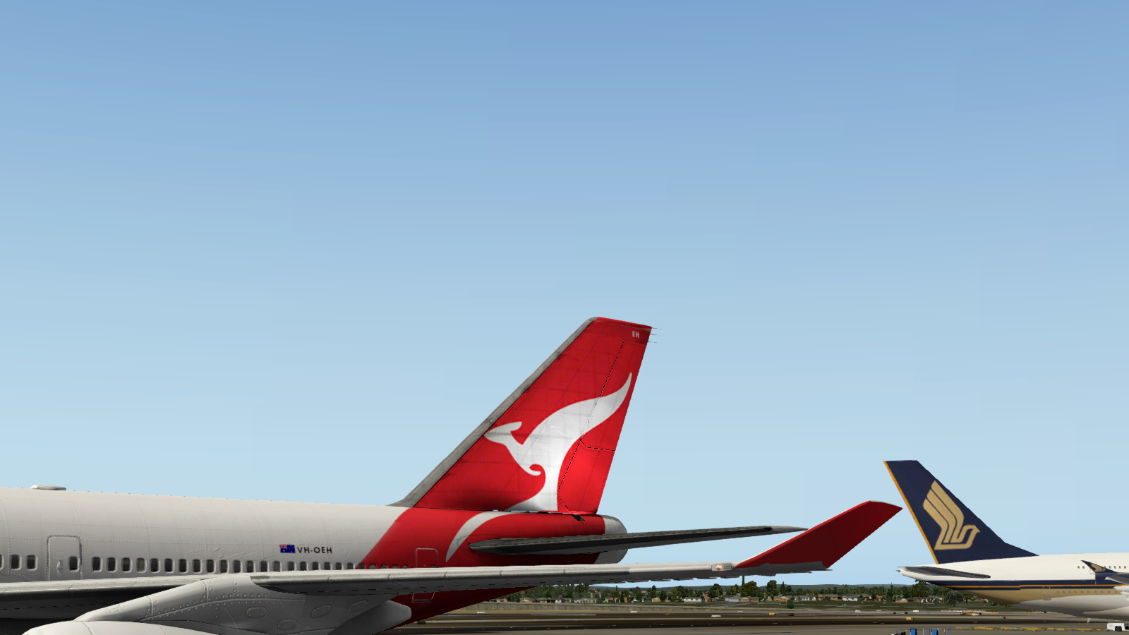 747 400 qantas at gate