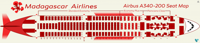 madagascar a340 seat Map