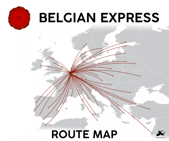 Belgian Express Route Map 2020 Belgian Express Route Map 2020