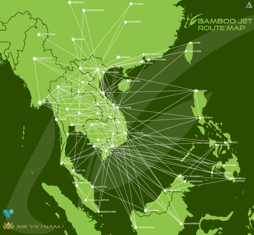 Meditatief Zij zijn Corporation Bamboo Routemap - Air Vietnam - Gallery - Airline Empires