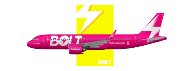 Bolt Pink Ribbon livery | A320neo