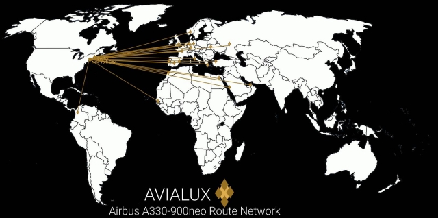 Airbus A330-900neo Route Map