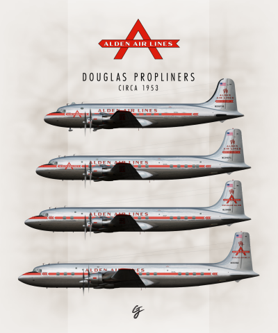 3. Alden Air Lines Douglas Propliners Poster 3. Alden Air Lines Douglas Propliners Poster