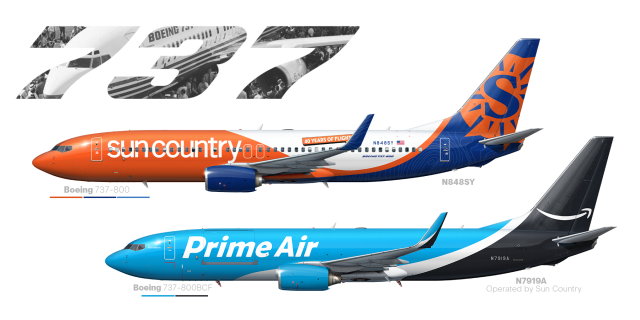 Sun Country and Prime Air 737-800