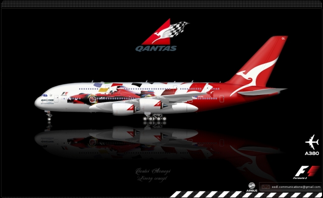 Qantas Airbus A380 F1 Livery concept