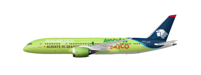 Boeing 787-8 Aeromexico "Avocados from Mexico" Ad