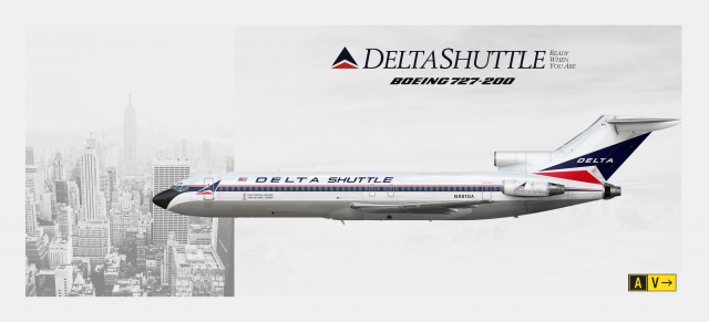 N481DA Delta Shuttle B727-232/Adv. circa 1995