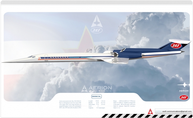 Aerion Supersonic AS2 JAT Yugoslav Airlines Jugoslovenski Aerotransport