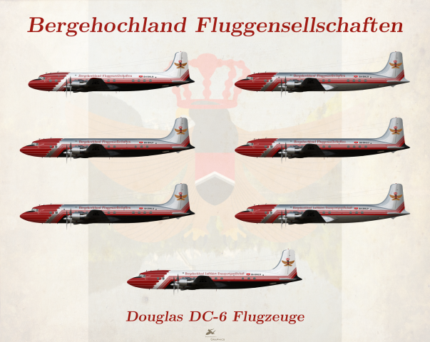 Bergenhochland Fluggensellschaften DC-6 Fleet Bergenhochland Fluggensellschaften DC-6 Fleet