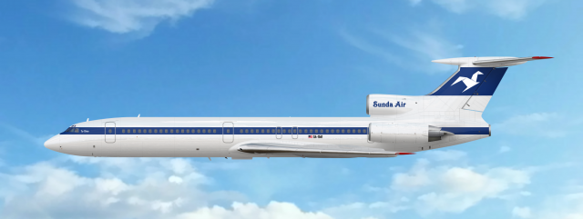Sunda Air Tu-154 livery