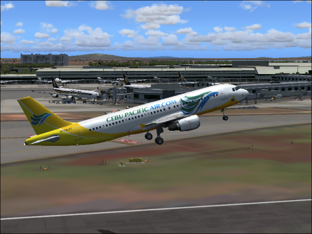 Cebu Pacific A320 takeoff from Singapore.