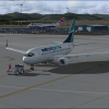 West Jet 737-700 pushback at Vancouver.