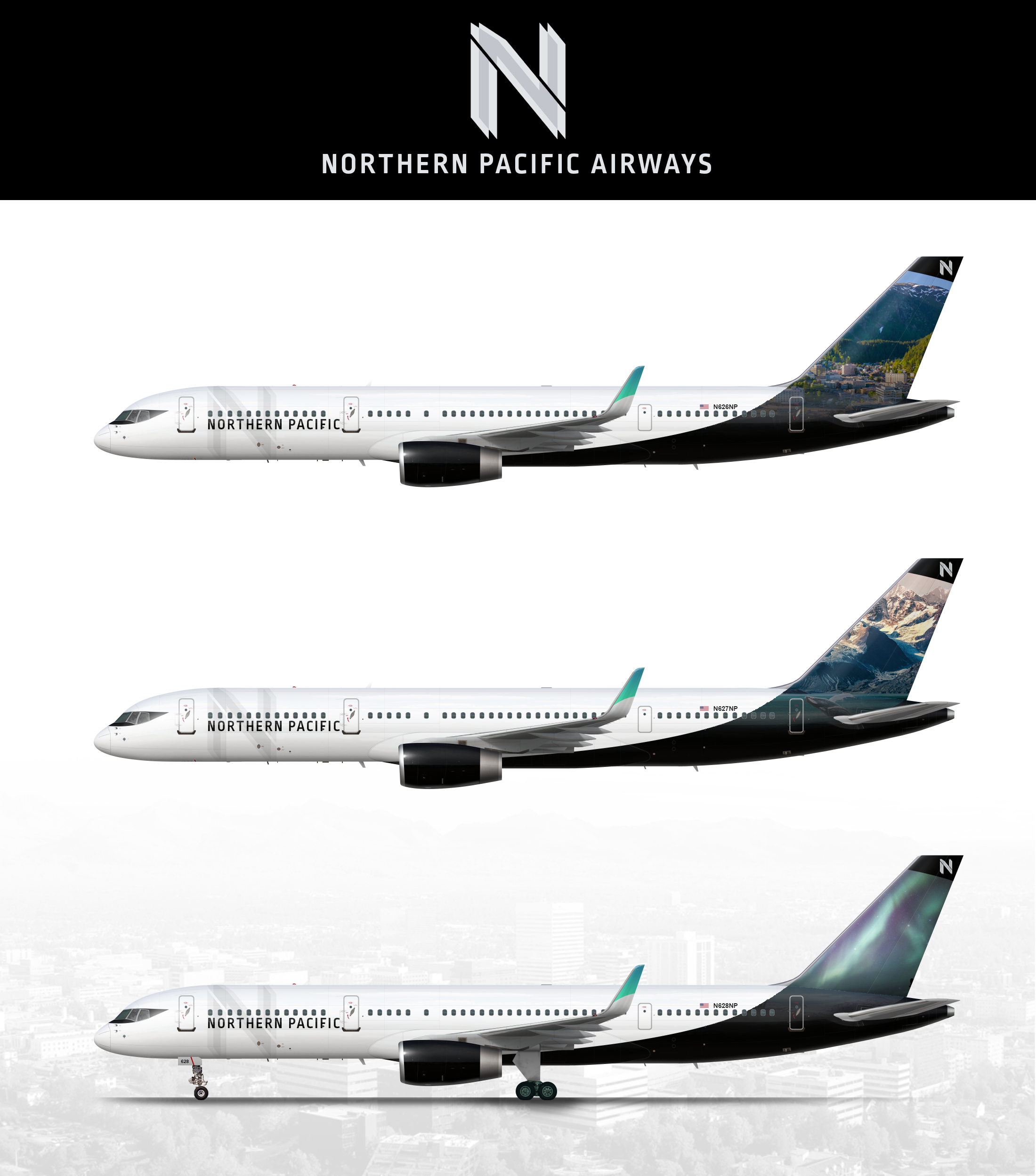 Northern Pacific Airways Redesign Concept _colorbars_ Gallery