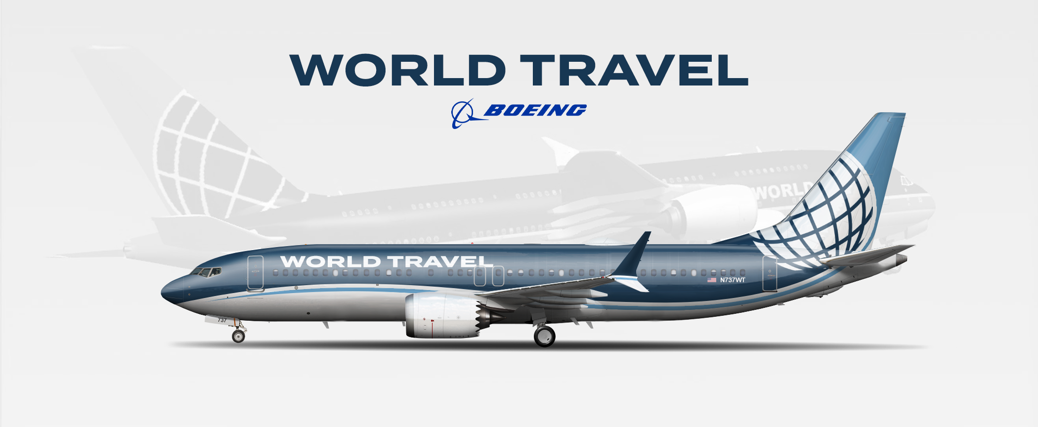 World Travel Airlines Boeing 737 MAX 8 _colorbars_ Gallery Airline Empires
