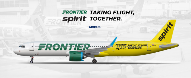 Frontier/Spirit Airlines Airbus A321neo - Taking Flight, Together.