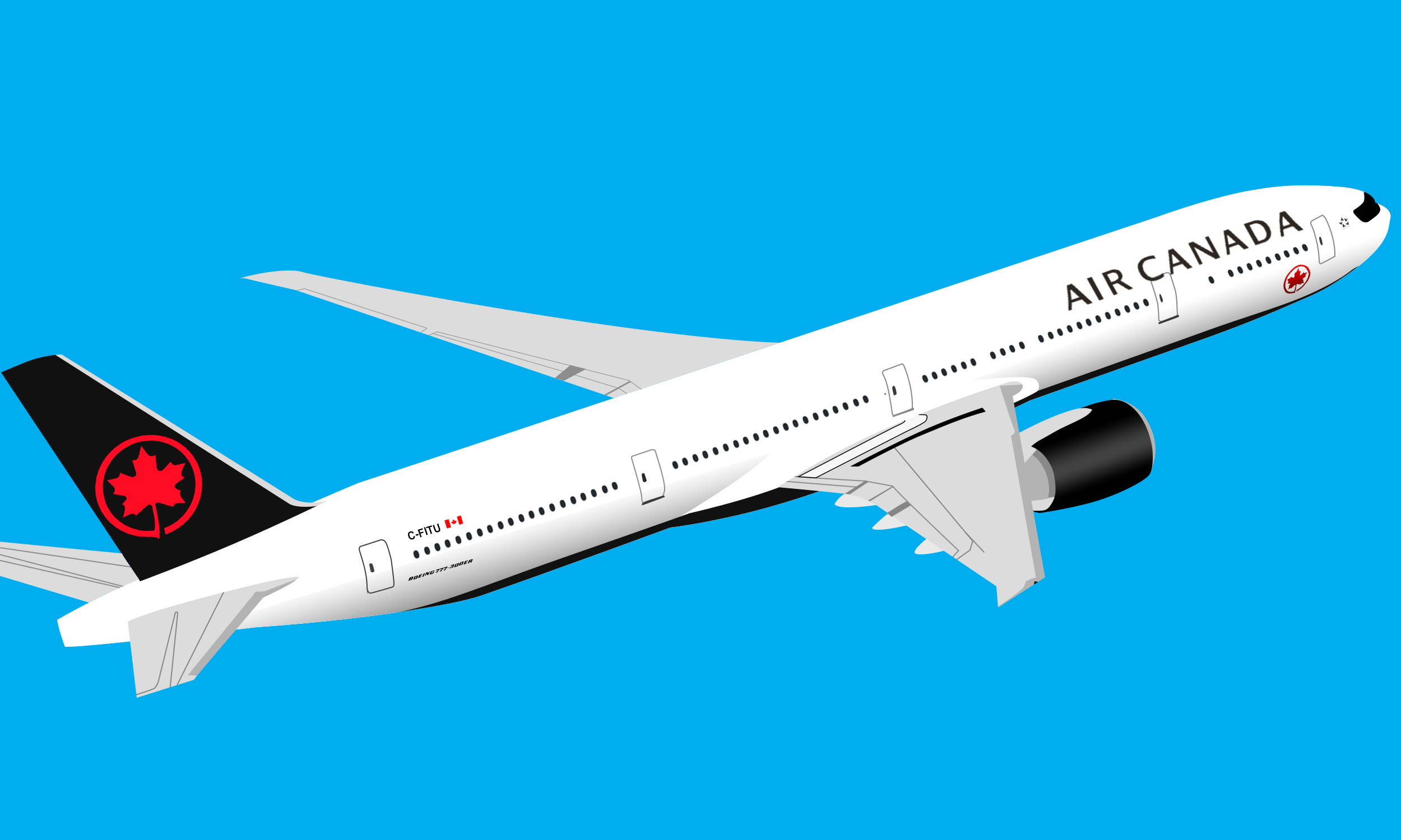 Air Canada Boeing 777 300 ER Illustration Airlines Of North America 