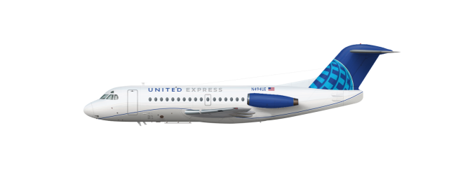 United Airlines Fokker F28-1000 Evo Blue United Airlines Fokker F28-1000 Evo Blue