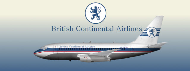 British Continental Airlines Boeing 737-200 (Livery from 1961-1971)