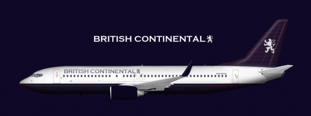 British Continental Airlines Boeing 737-800 (Livery from 1985-2000)