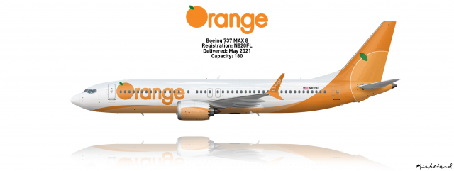 Orange 737 MAX 8