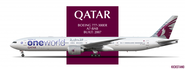 Qatar 777 300 oneworld livery