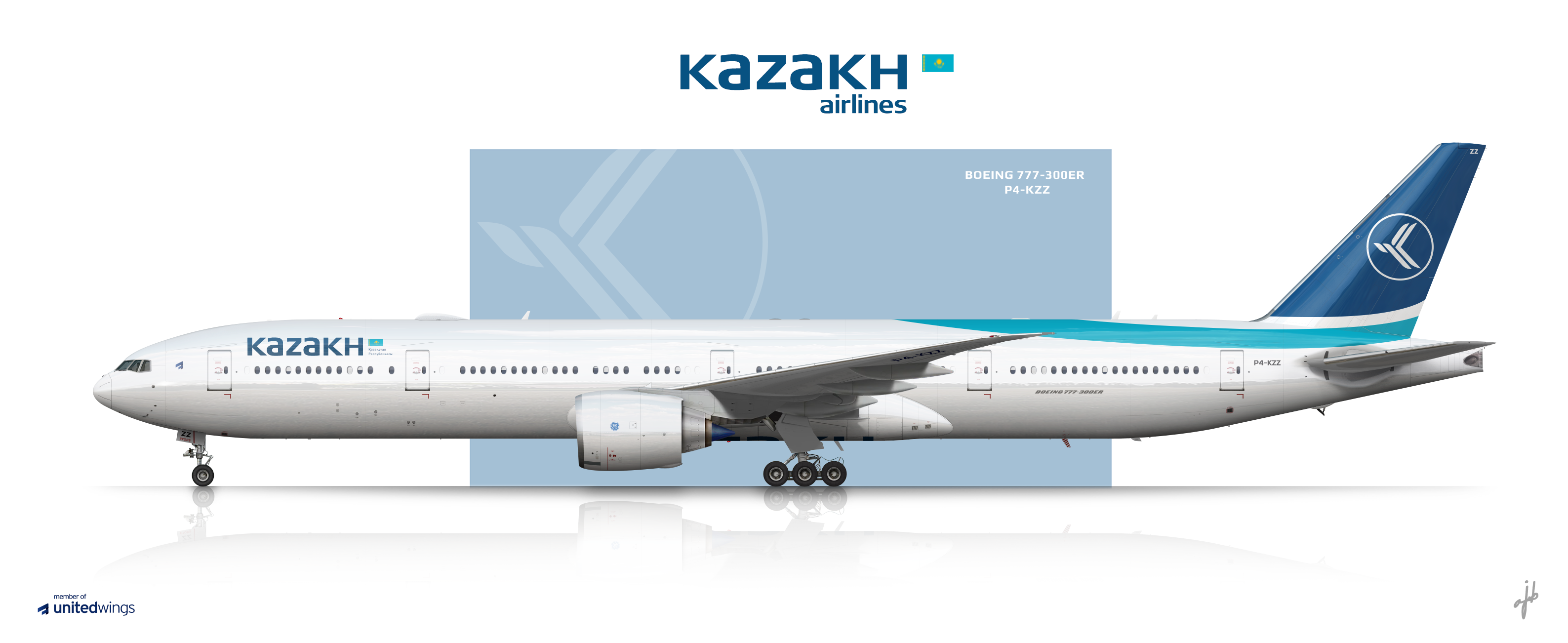 Kazakh Airlines Boeing 777300ER Qazaq Airlines Gallery Airline