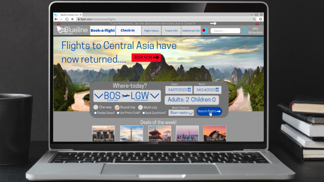 Blueline Airways Website