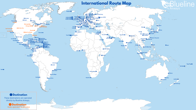Blueline International Route Map