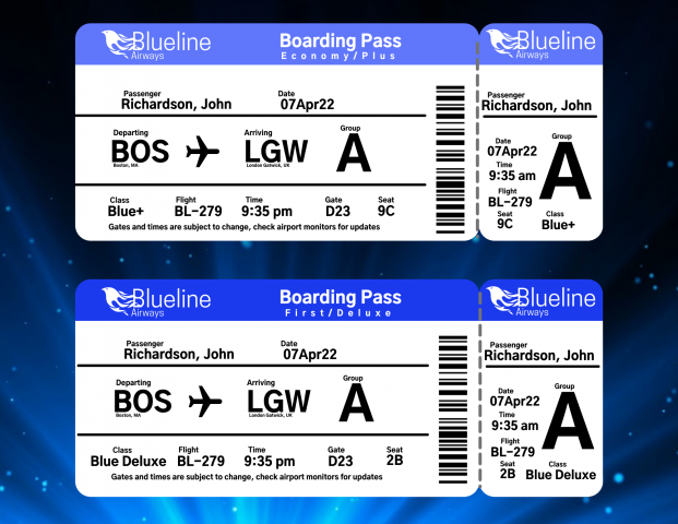 Blueline Airways Ticket