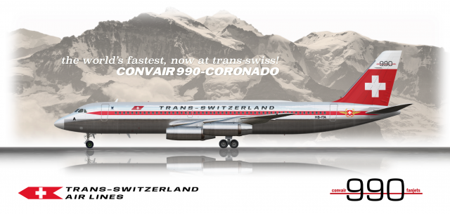 Transswiss - Swiss Confederation Airlines Convair CV-990 Coronado