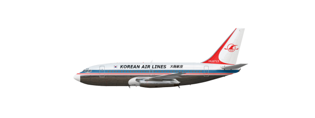 Korean Air's retro livery on the 737 classic seriez