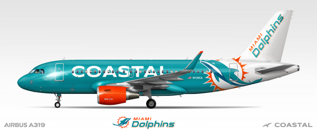 F.06 Coastal Airlines | A319-100 | Miami Dolphins Special