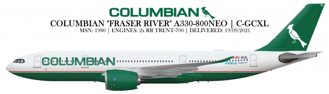 Columbian A330-800NEO C-GCXL