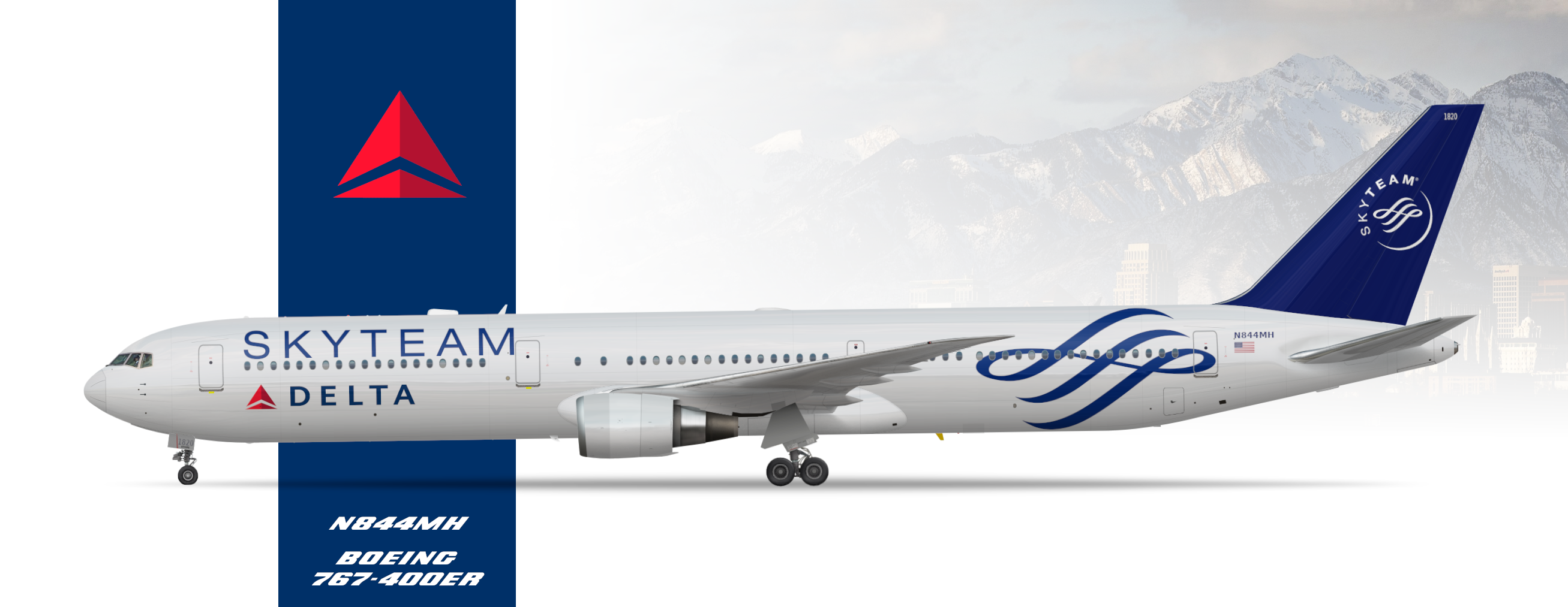 www.JetCollector.com: Delta Skyteam B767-400ER N844MH 1:400