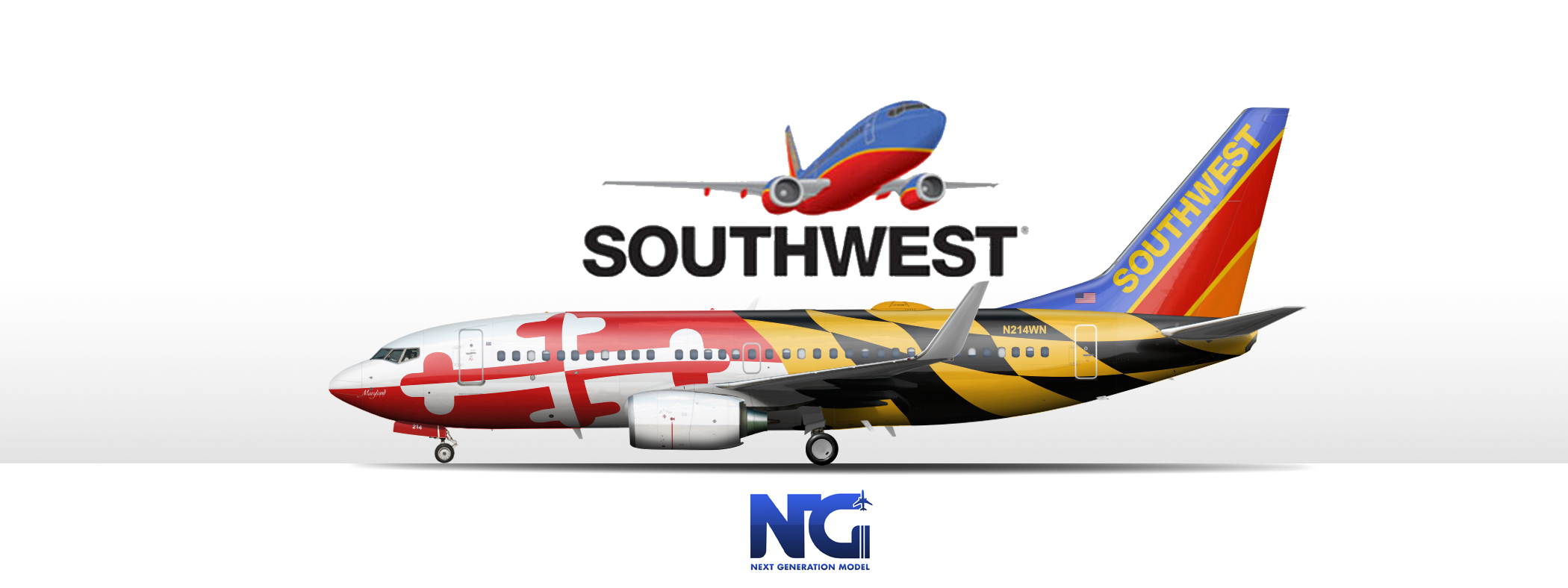 Southwest 737 700 Maryland One 1400 Scale model recreations