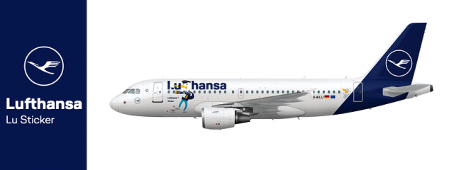 Lufthansa A319 - Lu Sticker