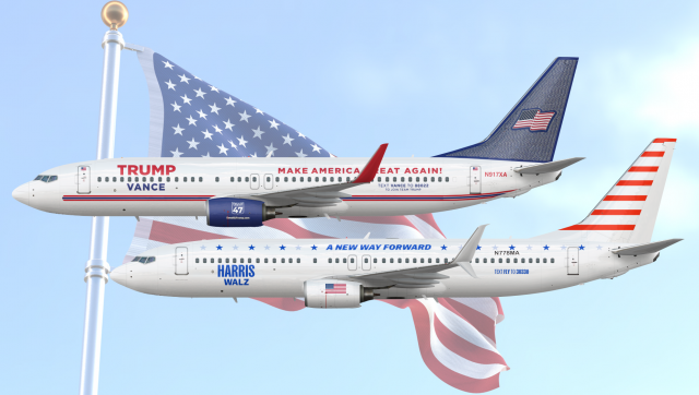 USA presidential candidate planes
