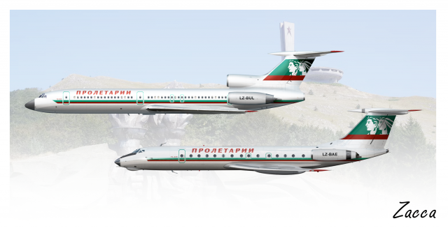 1977, Proletari Bulgarski Vazdushni Linii - Bulgarian Airlines (Tu-154 & Tu-134)