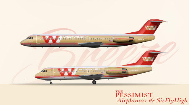 優先配送 Breeze 70 Fokker and 100 Fokker - 1988 Editions Westwind - 航空機・ヘリコプター