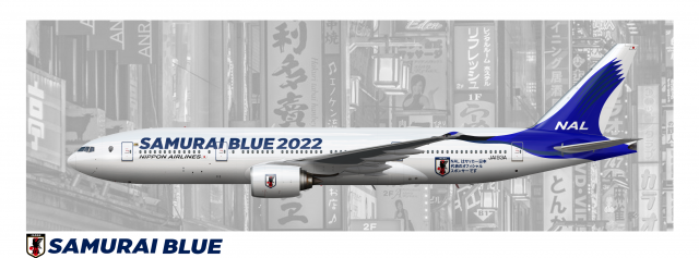 Japan Airlines Boeing 777300ER Samurai Blue Model 1/200