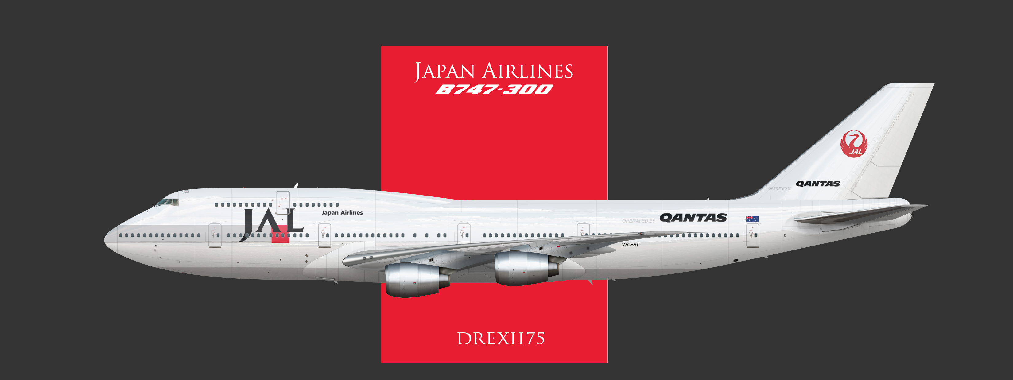 Qantas B747300 Leased From Japan Airlines VHEBT . Gallery