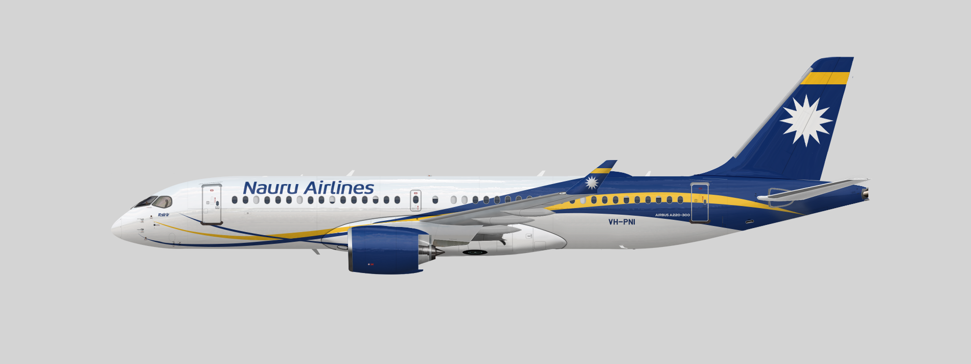 Nauru Airlines Fictional A220 - IRL Airlines but Fictional Types