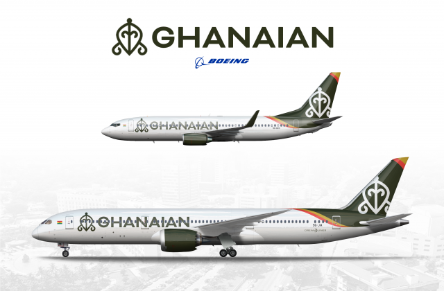 Ghanaian Airways Boeing 737-800 and 787-9
