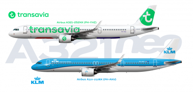 KLM and Transavia Airbus A321-252NX (PH-YHZ & PH-AXV)