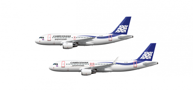 Cambodiana A319 + A320