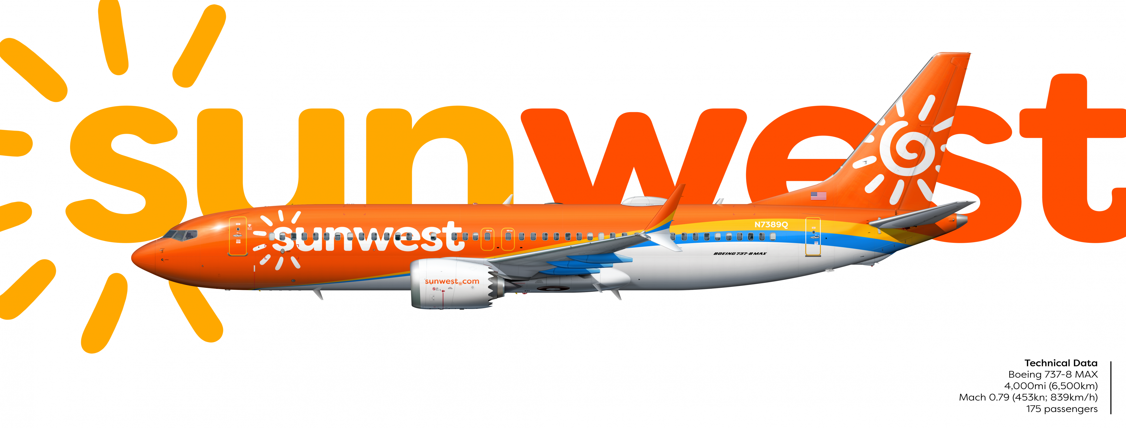 ロゴ X. SunWest Boeing 737-8 MAX - SunWest Revision 6 - Gallery