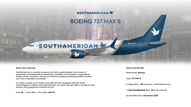 Southamerican Airlines 737 MAX 8