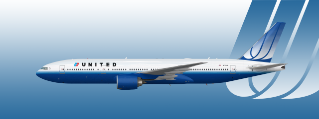 United Airlines 777-200 "Blue Rising"