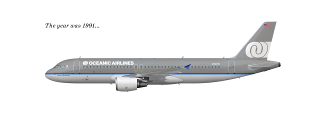 Oceanic Airlines "America's World Airline" A320-200, c. 1991.